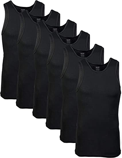 Photo 1 of 5 PACK GILDAN MUSCLE SHIRTS BLACK SIZE M 