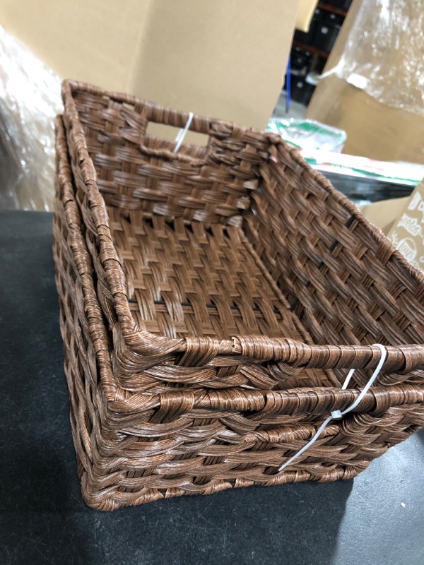 Photo 1 of 2 PACK BROWN WOVEN BASKETS 