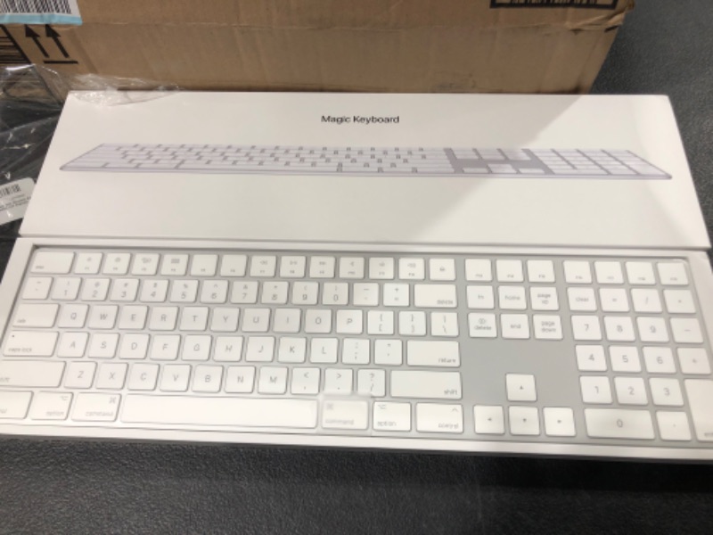 Photo 2 of Apple Magic Keyboard with Numeric Keypad (Wireless, Rechargable) - US English - Silver White US English