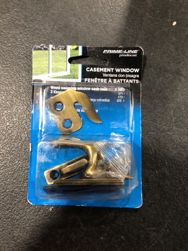 Photo 2 of 1-7/8 in. Diecast and Steel Antique Brass Plated Casement Window Sash Lock with Strikes for 3 Different Applications