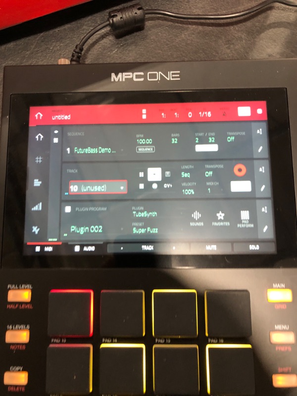 Photo 10 of Akai Professional MPC One Drum Machine Sampler & MIDI Controller with Beat Pads Synth Engines Standalone Operation and Touch Display
