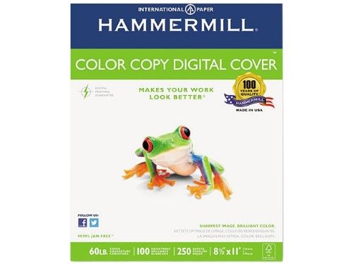 Photo 1 of Hammermill Copier Digital Cover Stock 60 Lbs. 8-1/2 X 11 Photo White 250 Sheets
