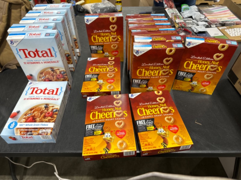 Photo 1 of 18 boxes Cheerios and total exp : 02/14/2023 & 02/06/2023