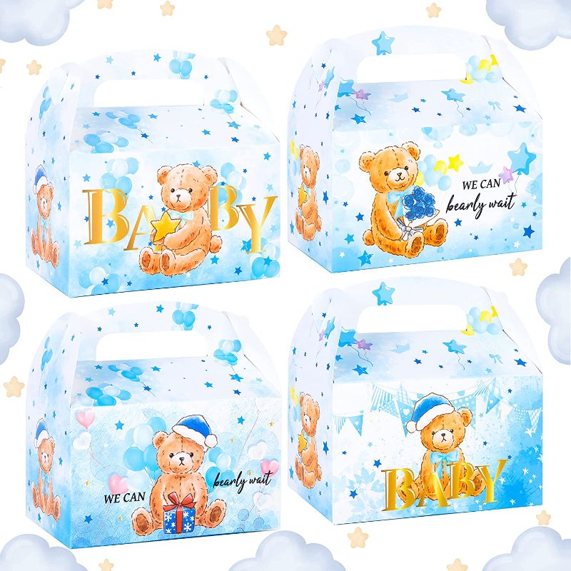 Photo 1 of C L cooper life Baby Boy Bear Baby Shower Treat Boxes We Can Bearly Wait Baby Shower Party Favors Teddy Beat Goodie Gift Boxes for Kids Birthday Party and Baby Shower
