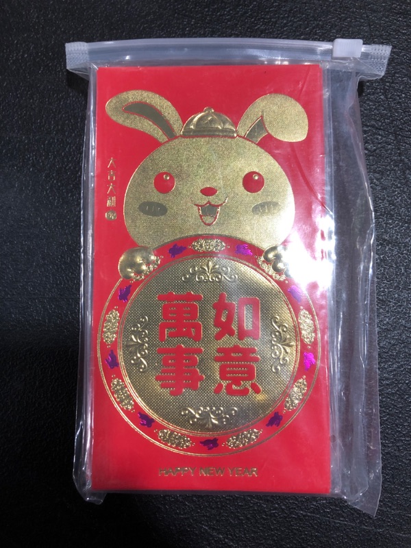 Photo 2 of ORHA 42 Pcs Chinese New Year Red Packet Rabbit Large Red Envelopes 2023 Cartoon Lucky Money Packets for Spring Festival Gift Child Birthday Wedding (A)