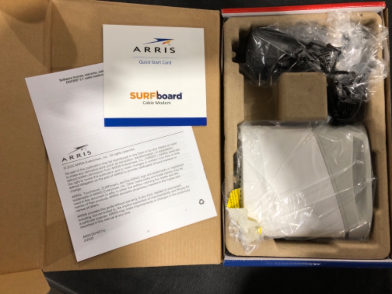 Photo 2 of ARRIS Surfboard S33 DOCSIS 3.1 Multi-Gigabit Cable Modem | Approved for Comcast Xfinity, Cox, Spectrum & More | 1 & 2.5 Gbps Ports | 2.5 Gbps Max Internet Speeds | 4 OFDM Channels | 2 Year Warranty DOCSIS 3.1 Modem Only Router System