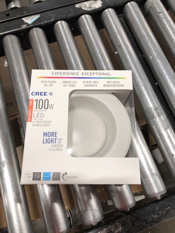 Photo 2 of 6 in. 100-Watt Equivalent 2700K Soft White Integrated LED Recessed Downlight Retrofit Trim