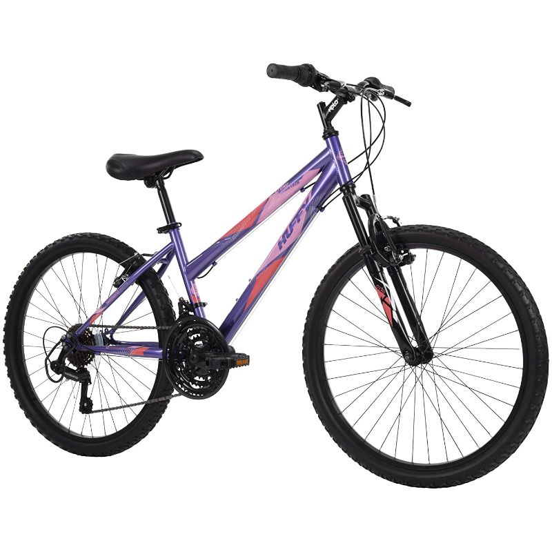 Photo 1 of Huffy Hardtail Mountain Bike, Stone Mountain, 24 inch 21-Speed, Lightweight, Purple (74818)
