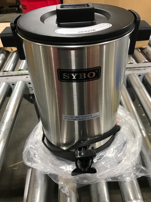 Photo 2 of SYBO 2022 Upgrade Commercial Grade Stainless Steel Percolate Coffee Maker Hot Water Urn for Catering, 30-Cup, 3.5L, Metallic 3.5 L