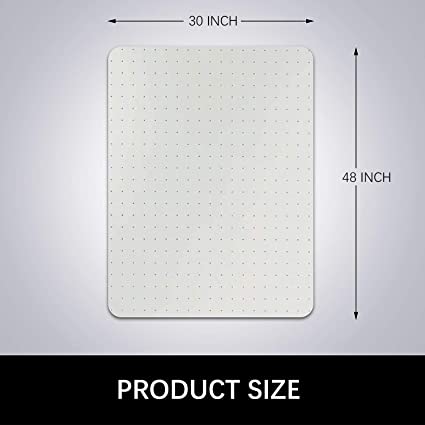 Photo 1 of Kuyal Carpet Chair Mat, 48" x 30" PVC Home Office Desk Chair Mat for Floor Protection, Clear, Studded, BPA Free Matte Anti-Slip (30" X 48" Rectangle)
