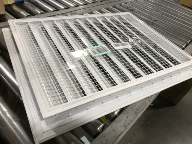 Photo 2 of 18" w X 24" h Aluminum Exterior Vent for Walls & Crawlspace - Rain & Waterproof Air Vent with Screen Mesh - HVAC Grille - White [Outer Dimensions 19.5”w x 25.5”h]