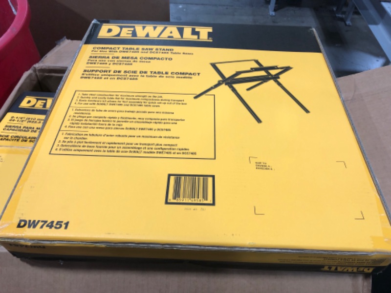 Photo 5 of "DeWALT DWE7485WS 15 Amp 8-1/4" Corded Compact Jobsite Table Saw W/ Table Stand"
