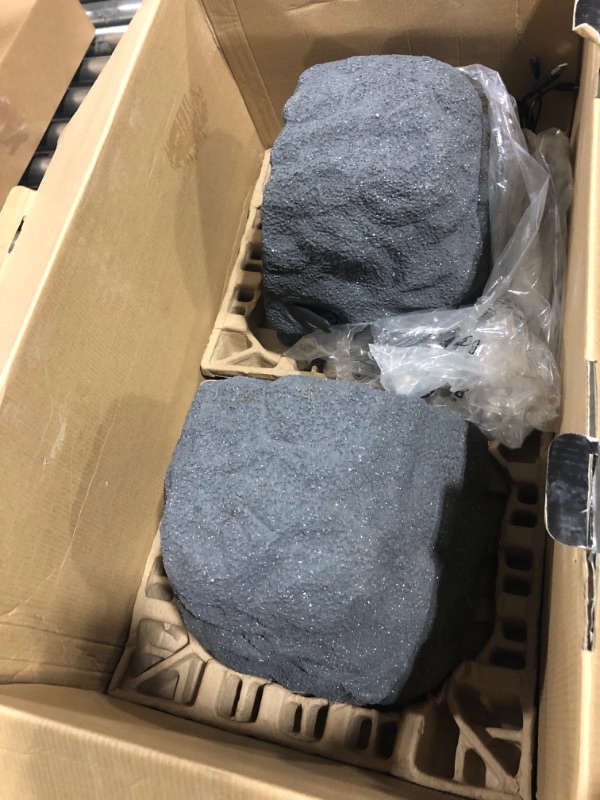 Photo 2 of it.innovative technology Outdoor Rock Speaker Pair - Wireless Bluetooth Speakers for Garden, Patio, Waterproof Design, Built for all Seasons, Rechargeable Battery, Wireless Music Streaming, Charcoal