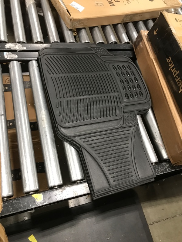 Photo 1 of BDK 3-Row ProLiner Original Heavy Duty 4pc Front & Rear Rubber Floor Mats for Car SUV Van (Fits 3rd Row Vehicles) - All Weather Protection Universal Fit (Black)