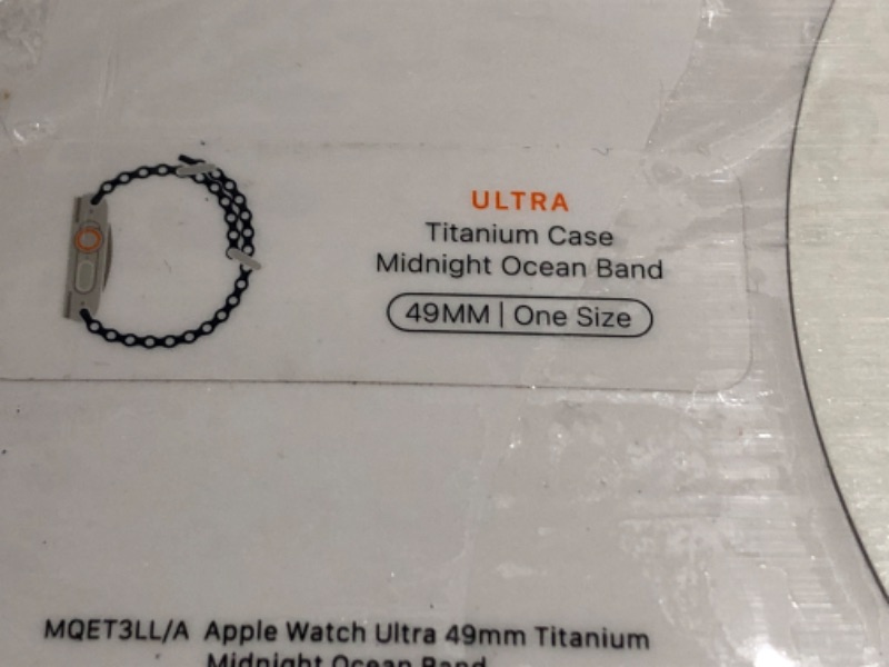 Photo 3 of Apple Watch Ultra 49mm Titanium Case with Midnight Ocean Band
