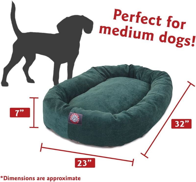 Photo 3 of 32 inch Fern Villa Collection Micro Velvet Bagel Dog Bed By Majestic Pet Products Fern 32 in