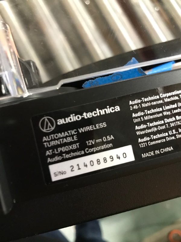 Photo 3 of Audio-Technica AT-LP60XBT-BK Fully Automatic Bluetooth Belt-Drive Stereo Turntable, Black, Hi-Fi, 2 Speed, Dust Cover, Anti-Resonance, Die-cast Aluminum Platter
