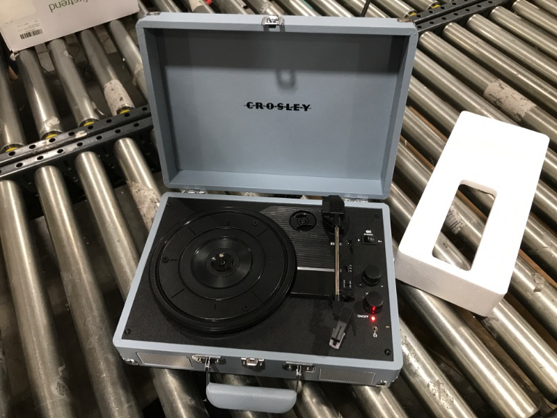 Photo 2 of Crosley CR8005F-TN Cruiser Plus Vintage 3-Speed Bluetooth in/Out Suitcase Vinyl Record Player Turntable, Tourmaline
