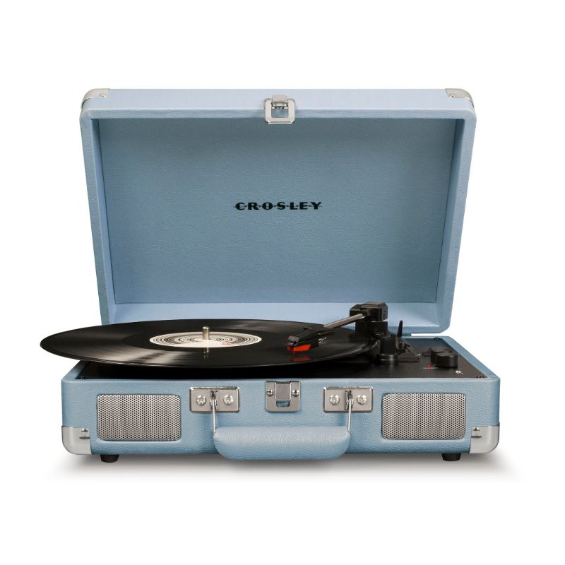 Photo 1 of Crosley CR8005F-TN Cruiser Plus Vintage 3-Speed Bluetooth in/Out Suitcase Vinyl Record Player Turntable, Tourmaline
