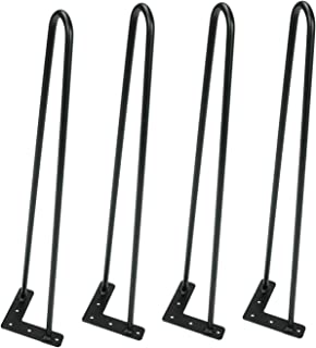 Photo 1 of 22" Metal Industrial Hairpin Legs (Set of 4),3/8" Black Two-Rod Mid Century Modern Style Heavy Duty Solid Iron Furniture DIY Project for Coffee Table, End Table Workstation
