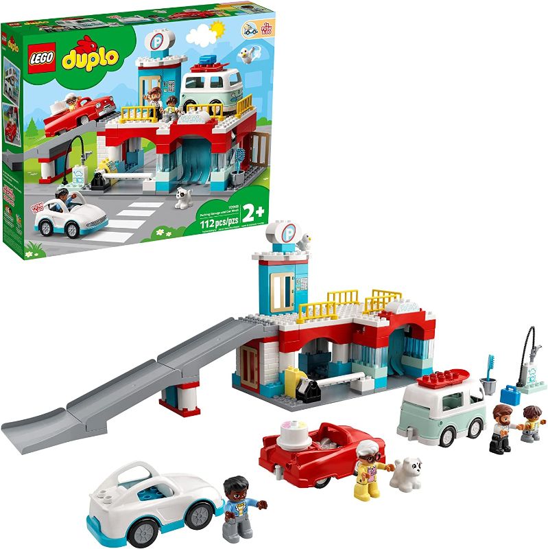 Photo 1 of  LEGO DUPLO Town Parking Garage and Car Wash 10948 Building Toy Set for Preschool Kids, Toddler Boys and Girls Ages 2+ (112 Pieces) 