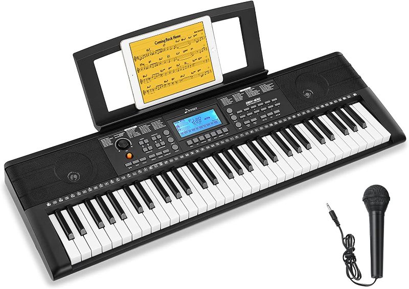 Photo 1 of  Donner Keyboard Piano, 61 Key Piano Keyboard for Beginner/Professional, Electric Piano with Microphone & Piano App, Supports MP3/USB MIDI/Microphone/Insertion of the pedal 