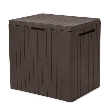 Photo 1 of  Keter City Lawn and Garden Storage 30 Gallon Plastic and Resin Deck Box Brown 
