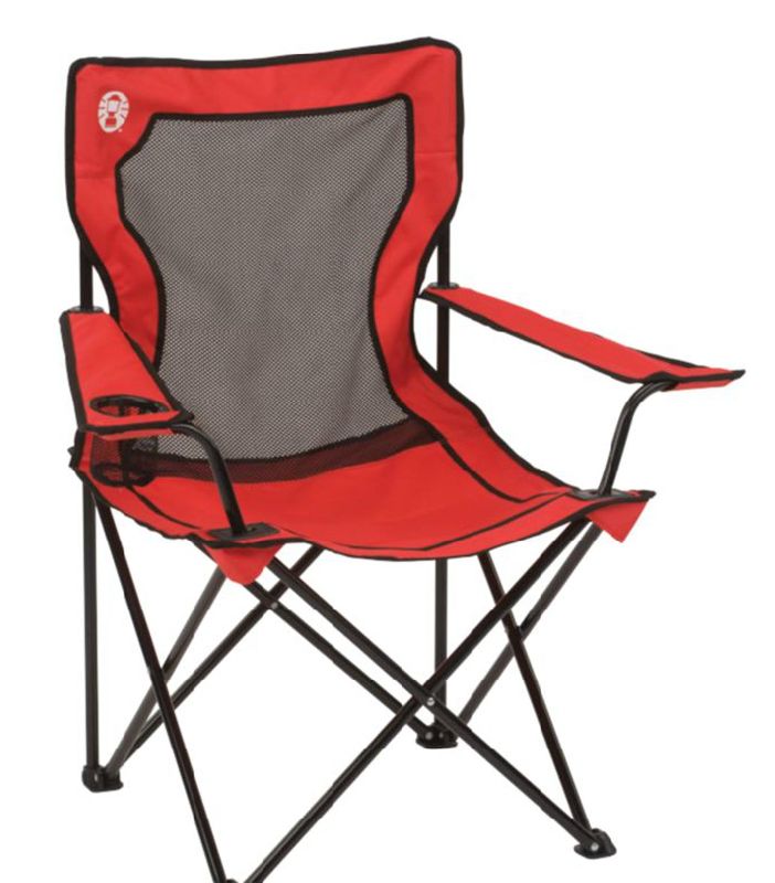 Photo 1 of  Coleman Broadband Mesh Quad Adult Camping Chair Red 