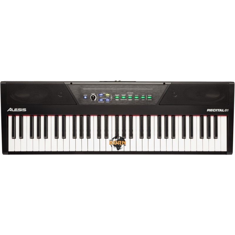 Photo 1 of  Alesis Recital 61 - 61-Key Digital Piano / Electric Keyboard with Built-in Speakers Semi Weighted Keys Power Supply and 10 Premium Voices 