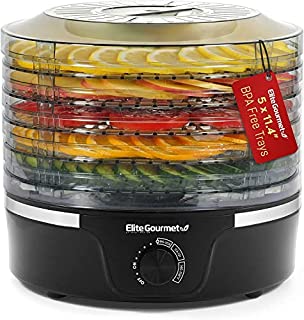 Photo 1 of Elite Gourmet EFD319 Food Dehydrator, 5 BPA-Free 11.4" Trays Adjustable Temperature Controls, Jerky, Herbs, Fruit, Veggies, Dried Snacks, Black