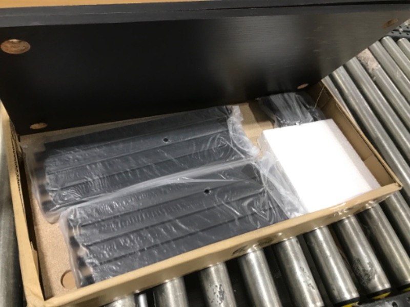Photo 2 of  Furinno Turn-S-Tube Wood 3-Tier Compact Shelf Display Rack in Americano Black 