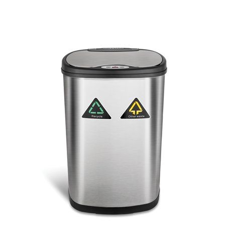 Photo 1 of  Nine Stars DZT-50-13R 13.2 Gal Motion Sensor Touchless Recycle Trash Can 