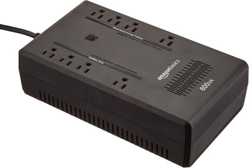 Photo 1 of Amazon Basics Standby UPS 600VA 360W Surge Protector Battery Power Backup - 8 Outlets, Black
