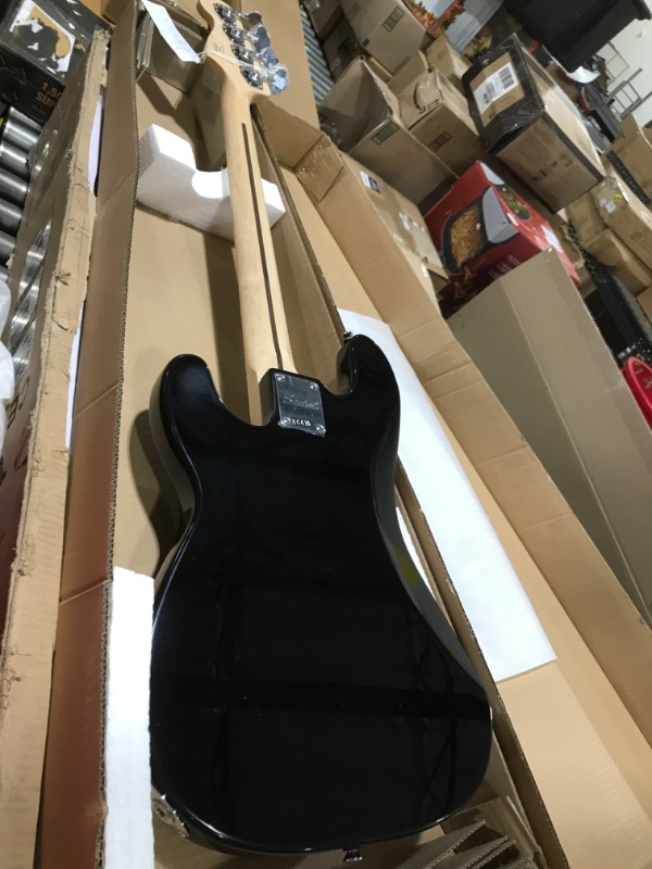 Photo 7 of Squier by Fender Affinity Series PJ Bass, Maple Fingerboard, Black, Rumble 15 Amp