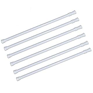 Photo 1 of 6 Pack Spring Tension Curtain Rod Adjustable Length for Kitchen, Bathroom, Cupboard, Wardrobe, Window, Bookshelf DIY Projects