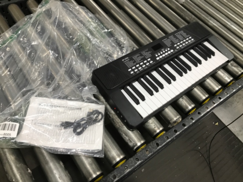Photo 1 of  M SANMERSEN Piano Keyboard for Beginners, 37 Keys Built-in 1200mA Rechargeable Battery Electronic Piano Keyboard Portable Music Piano Keyboard with Mic LED Screen Teaching Gift for Beginners, Black 