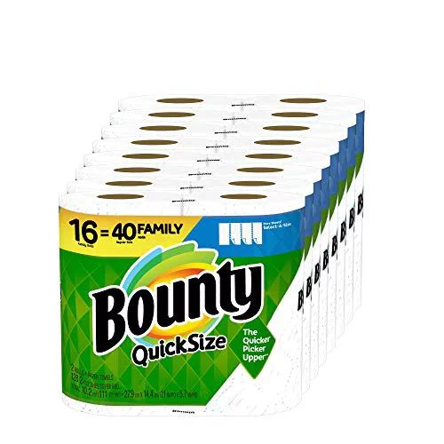 Photo 1 of Bounty Quick-Size Paper Towels, White, 16 Family Rolls = 40 Regular Rolls 