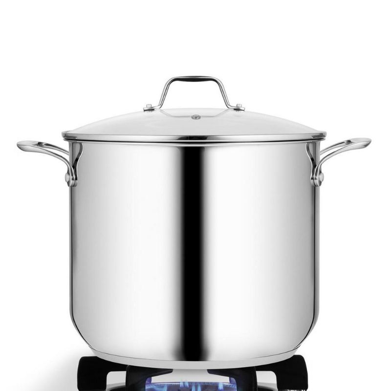 Photo 1 of  NutriChef Heavy Duty 15 Quart Stainless Steel Stock Pot with Handles and Lid 