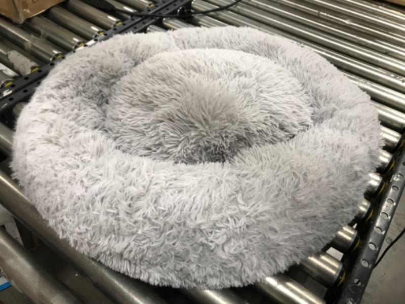 Photo 1 of 26 INCH FUZZY GREY PET BED