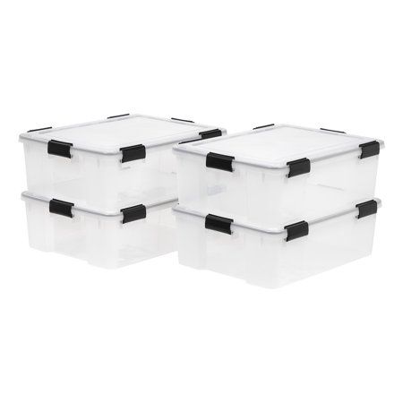 Photo 1 of  2021 Edition IRIS USA UCB-L WEATHERTIGHT Storage Box 4 Pack 41 Quart Clear 