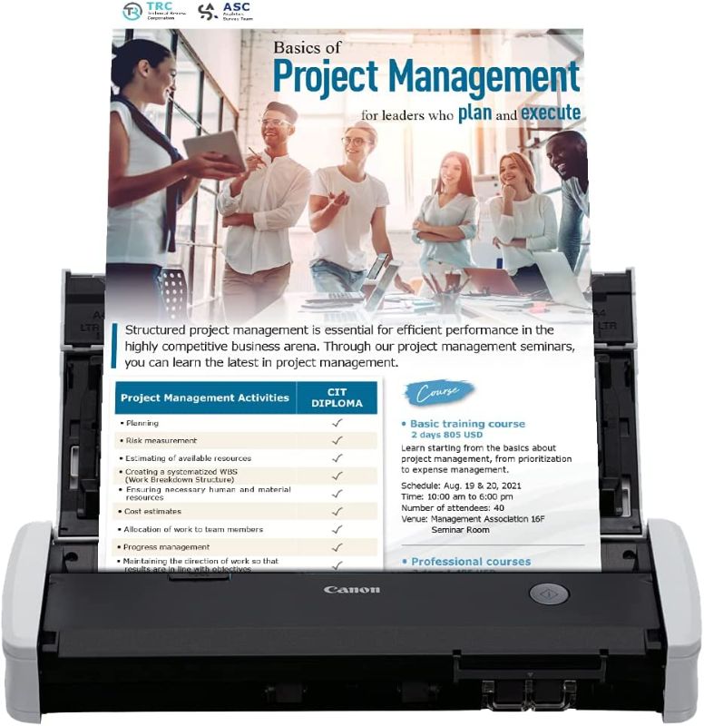 Photo 1 of  Canon imageFORMULA R10 Portable Document Scanner, 2-Sided Scanning with 20 Page Feeder, Easy Setup For Home or Office, Includes Software, (4861C001) 