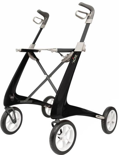 Photo 1 of  ByACRE Carbon Ultralight Comfort Walker Rollator 18.5 Seat Width Black Frame Supports up to 285lbs 