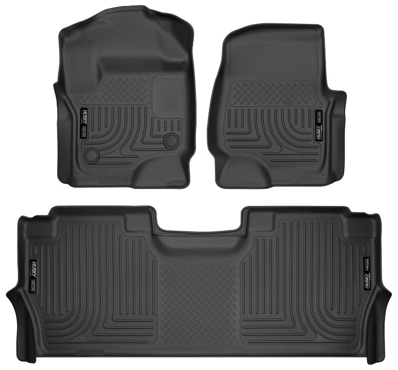 Photo 1 of  Husky Liners Weatherbeater Series Front & 2nd Seat Floor Liners Fits 17-22 Ford F250/350/450 Crew Cab; W/Fold Flat Storage 