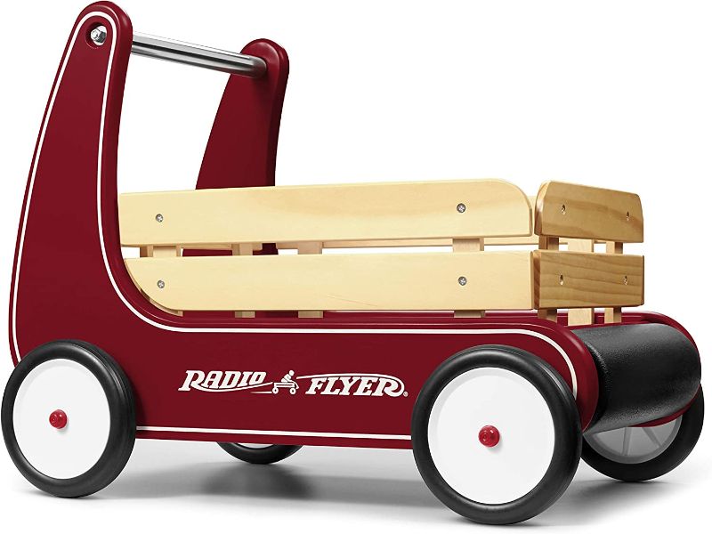 Photo 1 of  Radio Flyer Classic Walker Wagon, Sit to Stand Toddler Toy, Wood Walker, For Ages 1-4, Red 