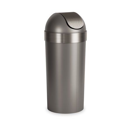 Photo 1 of  Umbra 16 Gal Venti Plastic Swing Top Lid Kitchen Trash Can Pewter 