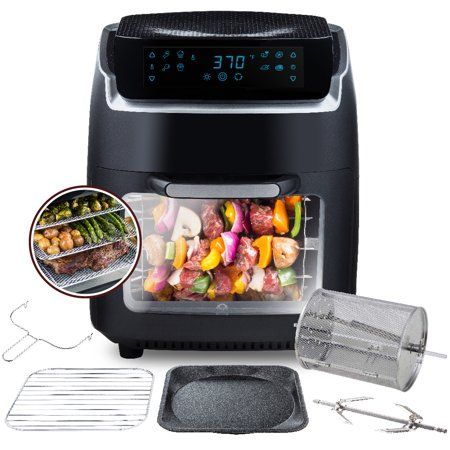 Photo 1 of  AR-AAO-890 10 Qt. Air Fryer with Premium Accessory Set and Recipe Book in Black Stainless Steel 