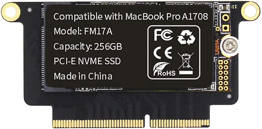 Photo 1 of FLEANE FM17A 256GB PCIE 3.0x4 NVME 3D NAND TLC Flash SSD for MacBook Pro Retina A1708 (Late2016 - Mid2017), Included DIY Tools (256GB)