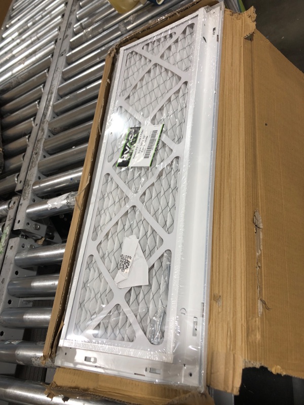 Photo 2 of 30" X 10" Return Air Filter Grille - Filter Included - Easy Plastic Tabs for Removable Face/Door - HVAC Vent Duct Cover - White [Outer Dimensions: 31.75w X 11.75h]
