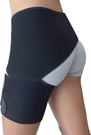 Photo 1 of Hip Brace for Sciatica Pain Relief - Compression Support Wrap for Sciatic Nerve, Pulled Thigh, Hip Fle??r Strain, Groin Injury, Hamstring Pull - SI Belt - Sacroiliac Joint Support Stabilizer for Men, Women (Black)
