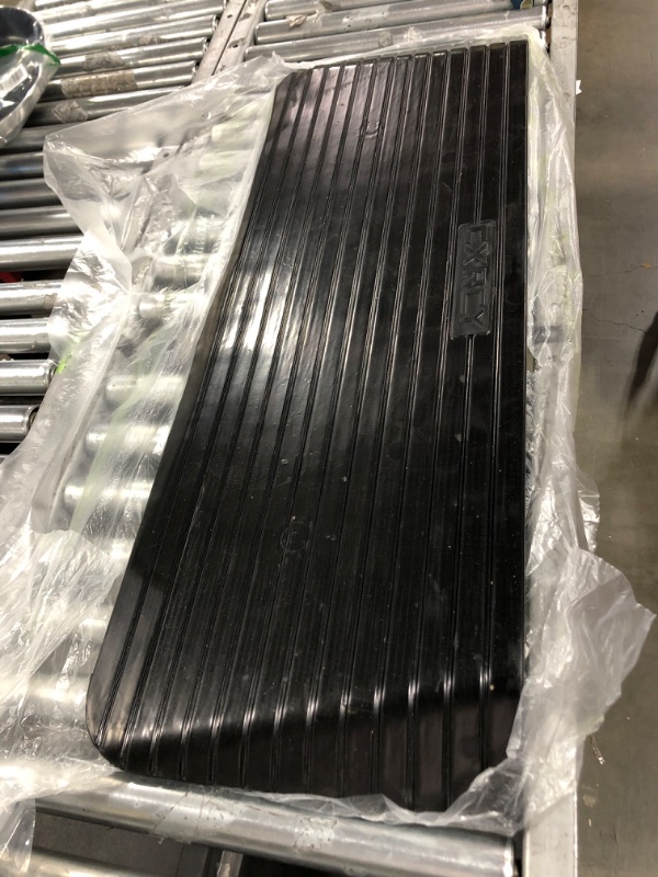 View 2 of CXRCY 2'' Rubber Doorway Threshold Ramp 1-Pack Heavy Duty Curb Ramp Wheelchair Ramp for Doorway, Wheelchair, Scooter, Trolley, Bathroom